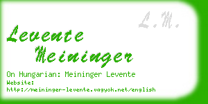 levente meininger business card